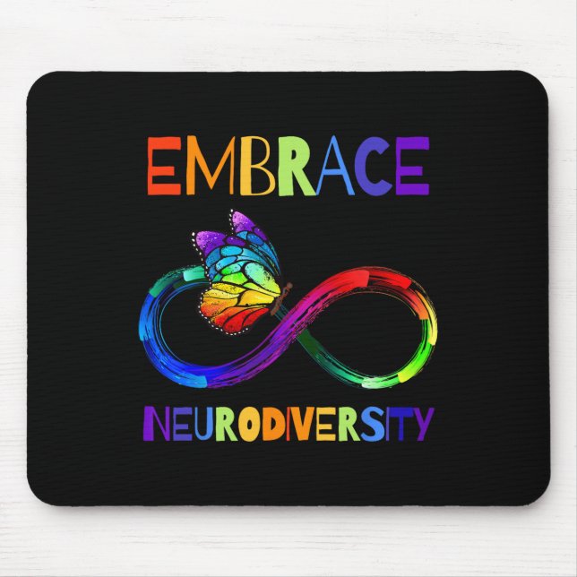 Autism Awareness Acceptance Shirt Infinity Symbol  Mouse Mat (Front)