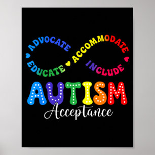 Autism Awareness Acceptance Shirt Infinity Symbol Poster