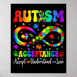 Autism Awareness Acceptance Shirt Infinity Symbol  Poster
