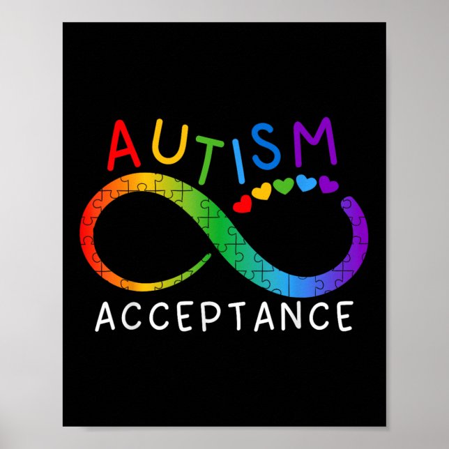 Autism Awareness Acceptance Shirt Infinity Symbol  Poster (Front)