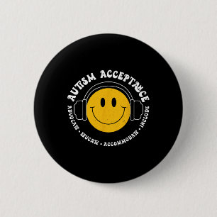 Autism Awareness Acceptance Smile Face Funny Kids 6 Cm Round Badge