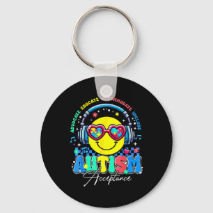 Autism Awareness Acceptance Smile Face Sped Teache Key Ring