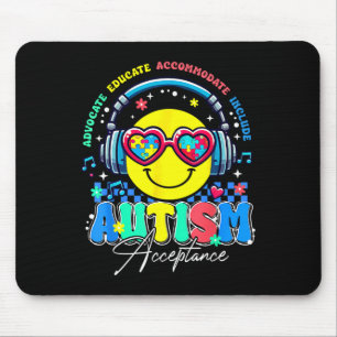 Autism Awareness Acceptance Smile Face Sped Teache Mouse Mat
