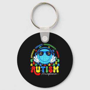 Autism Awareness Acceptance Smile Face Teacher Boy Key Ring