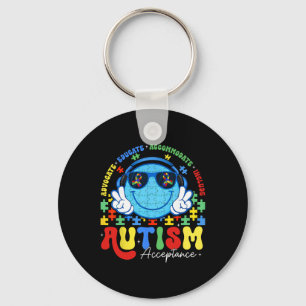 Autism Awareness Acceptance Smile Face Teacher Boy Key Ring