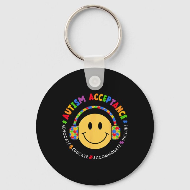 Autism Awareness Acceptance Special Education Teac Key Ring (Front)