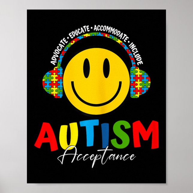 Autism Awareness Acceptance Special Education Teac Poster (Front)