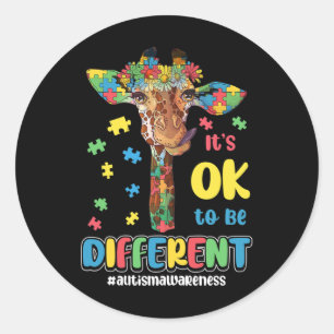 Autism Awareness Acceptance Women Kid Its Ok To Be Classic Round Sticker