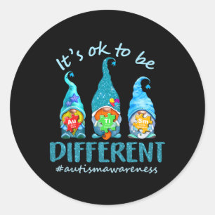 Autism Awareness Acceptance Women Kid Its Ok To Be Classic Round Sticker