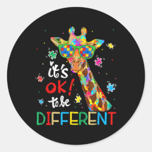 Autism Awareness Acceptance Women Kid Its Ok To Be Classic Round Sticker