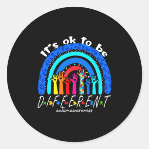 Autism Awareness Acceptance Women Kid Its Ok To Be Classic Round Sticker