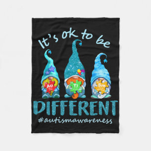 Autism Awareness Acceptance Women Kid Its Ok To Be Fleece Blanket
