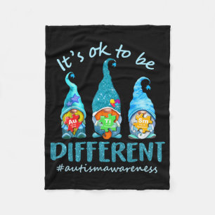 Autism Awareness Acceptance Women Kid Its Ok To Be Fleece Blanket