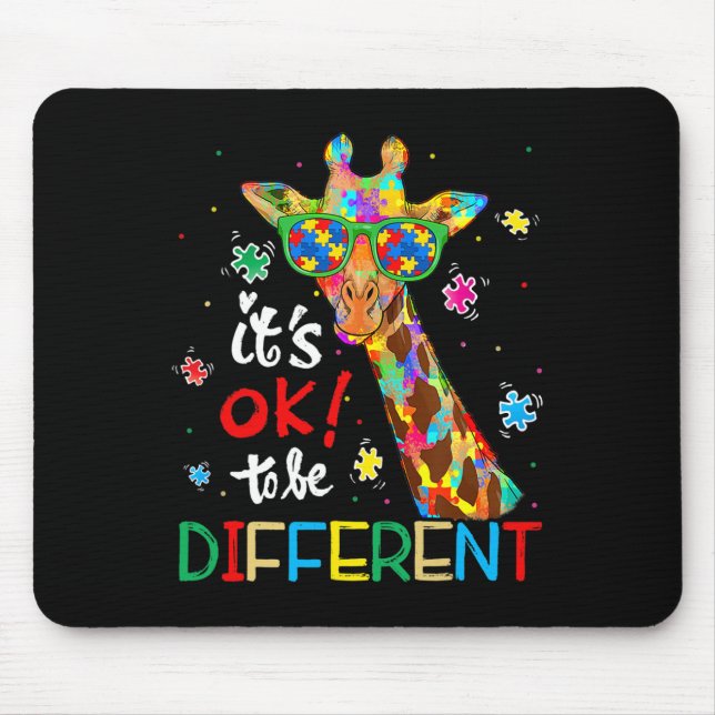 Autism Awareness Acceptance Women Kid Its Ok To Be Mouse Mat (Front)