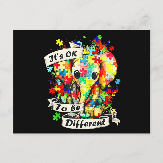 Autism Awareness Acceptance Women Kid Its Ok To Be Postcard (Front)