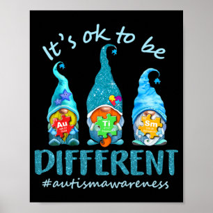 Autism Awareness Acceptance Women Kid Its Ok To Be Poster
