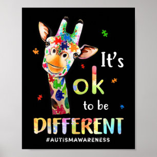 Autism Awareness Acceptance Women Kid Its Ok To Be Poster