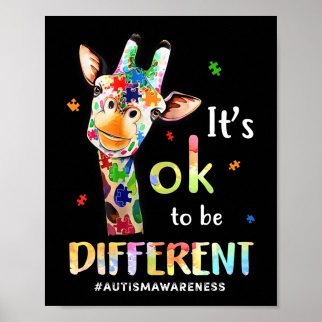 Autism Awareness Acceptance Women Kid Its Ok To Be Poster (Front)