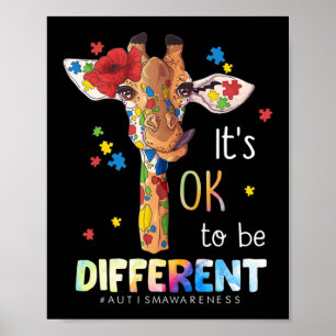 Autism Awareness Acceptance Women Kid Its Ok To Be Poster