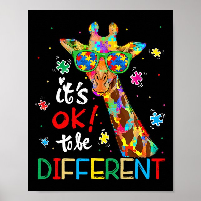 Autism Awareness Acceptance Women Kid Its Ok To Be Poster (Front)
