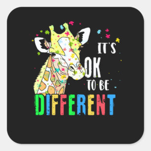 Autism Awareness Acceptance Women Kid Its Ok To Be Square Sticker