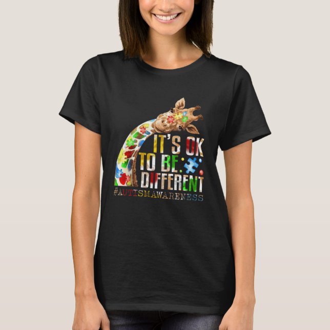 Autism Awareness Acceptance Women Kid Its Ok To Be T-Shirt (Front)