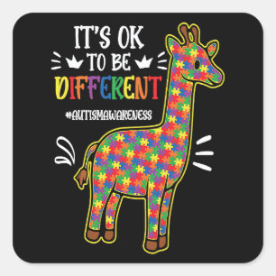 Autism Awareness Acceptance Women Kids Its Ok To B Square Sticker