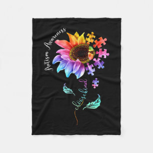 Autism Awareness Acceptance Women Mum Teacher Choo Fleece Blanket