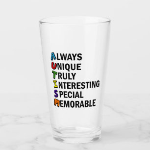 Autism Awareness Acrostic Cute Rainbow Word Poem Glass
