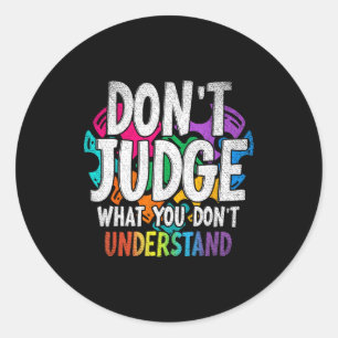 Autism Awareness Adult Uni-kids Black Short Sleeve Classic Round Sticker