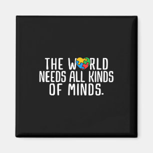Autism Awareness All Kinds Of Minds Autistic Suppo Magnet