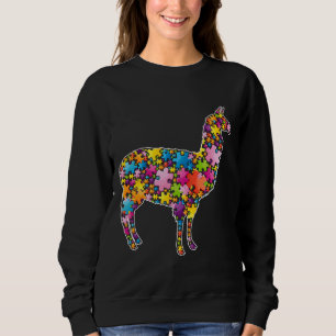 Autism Awareness Alpaca Animals Puzzle For Men Wom Sweatshirt