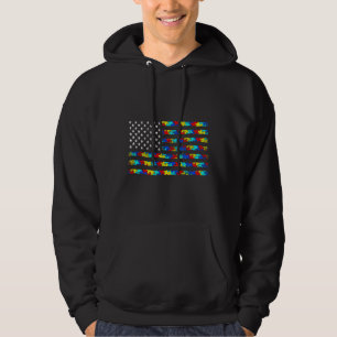 Autism Awareness American Flag 2 Hoodie