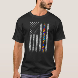 Autism Awareness American Flag For Men Women Boy G T-Shirt