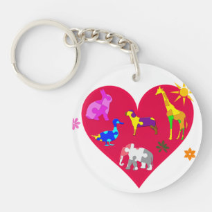 Autism Awareness Animals Key Ring