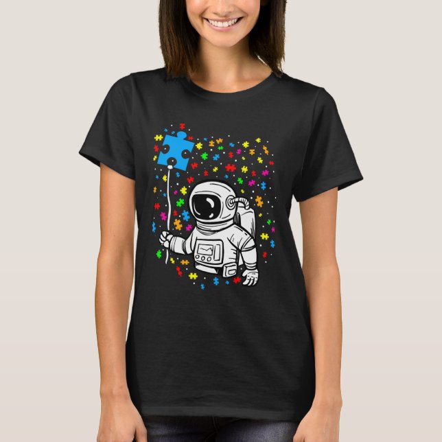 Autism Awareness Astronaut Balloon Autism Space Ki T-Shirt (Front)