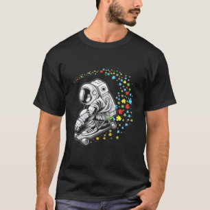 Autism Awareness Astronaut Skateboard Spaceman Ska T-Shirt
