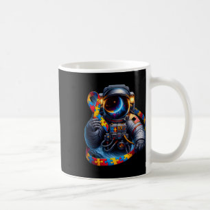 Autism Awareness Astronaut Yellow Red Blue Dog Rib Coffee Mug
