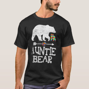 Autism Awareness Auntie Bear Support Autistic Adul T-Shirt