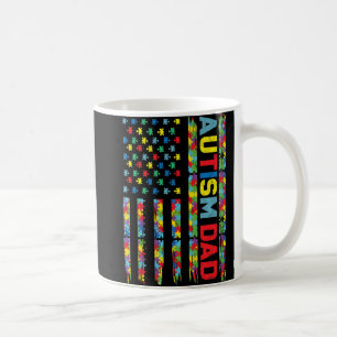 Autism Awareness Autism Dad America Flag Puzzle G Coffee Mug