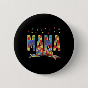 Autism Awareness Autism Mama Accept Love Puzzle Co 6 Cm Round Badge