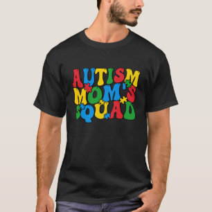 Autism Awareness Autism Mom's Squad Puzzle Pieces  T-Shirt