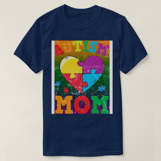 Autism Awareness Autism Mum Autism Awareness Heart T-Shirt (Design Front)