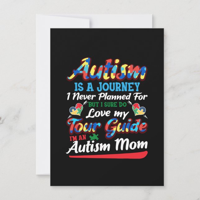 Autism Awareness Autism Mum Puzzle Piece Autistic Thank You Card (Front)
