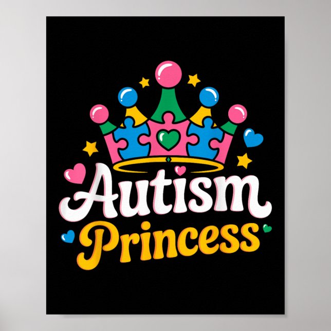 Autism Awareness Autism Princess Autistic Girl Kid Poster (Front)