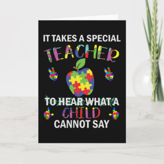 Autism  Awareness Autism Special Teacher Card