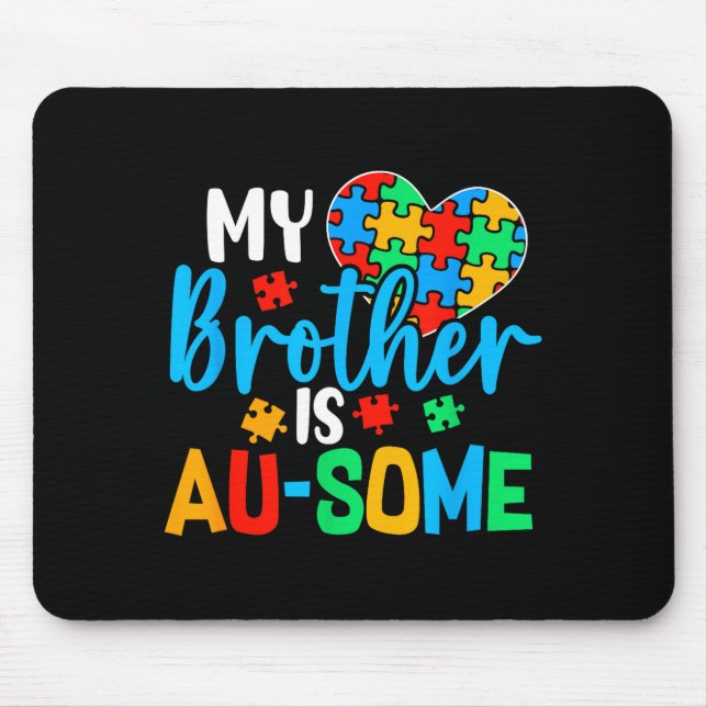 Autism Awareness Autism Squad Support Awesome Boys Mouse Mat (Front)