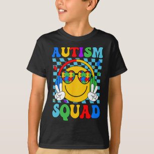 Autism Awareness Autism Squad Support Smile Face W T-Shirt