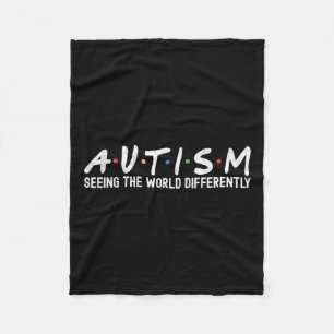 Autism Awareness Autism Squad Support Women Kids B Fleece Blanket