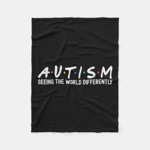 Autism Awareness Autism Squad Support Women Men, B Fleece Blanket